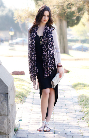 Pink & Black High Low Maxi Look by Nine Bird, Shelly, and Qupid Slide 1