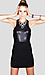 Faux Leather Combo Dress Thumb 1