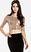 Short Sleeve Sequin Crop Top Thumb 1