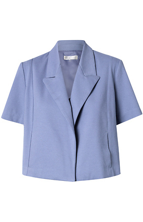 Cropped Short Sleeve Jacket in Slate XS - L | DAILYLOOK