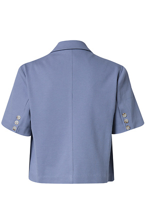 Cropped Short Sleeve Jacket in Slate XS - XL | DAILYLOOK