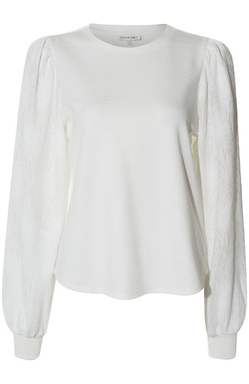 Floral Sleeve Contrast Top Slide 1