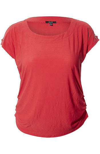 Short Sleeve Side Ruched Top Slide 1