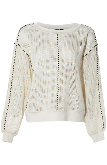 Crochet Contrast Stitch Pullover Slide 1