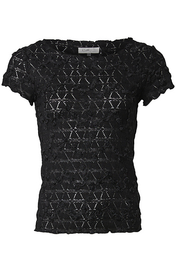 Boatneck Lace Floral Applique Top Slide 1