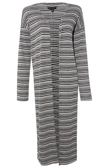 Long Metallic Striped Cardigan Slide 1