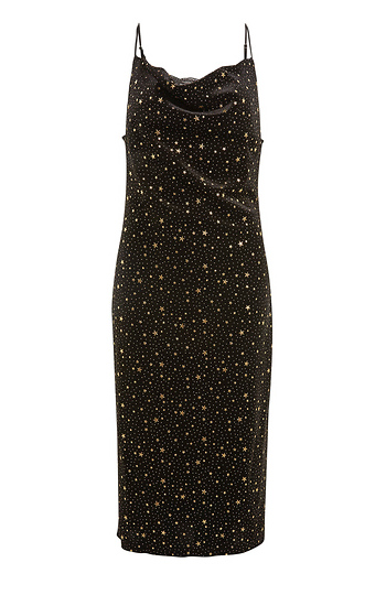 Velvet Star Print Midi Dress Slide 1