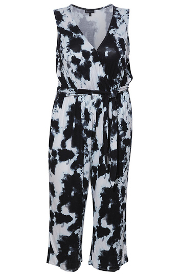 Surplice Tie Printed Jumpsuit Slide 1