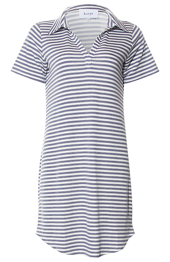 Striped Collared Mini Dress Slide 1