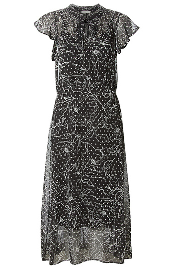 Flutter Sleeve Floral Midi Dress Slide 1