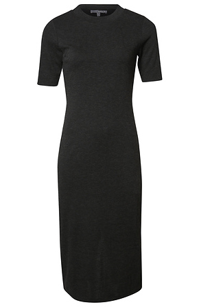 knee length dresses for ladies Beige/White Short Sleeve Sweater Knit Rib Midi Dress main image 1