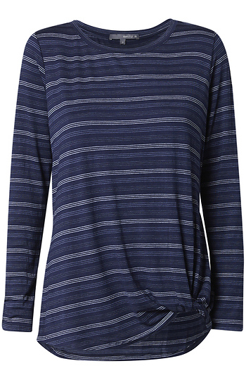 Side Knot Long Sleeve Knit Top Slide 1