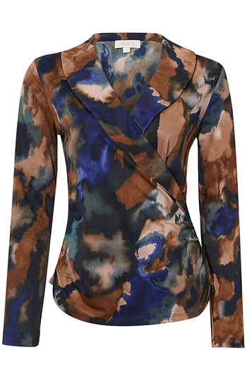 Printed Surplice Top Slide 1