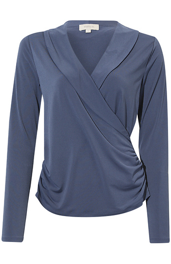 Fitted Wrapped Surplice Top Slide 1