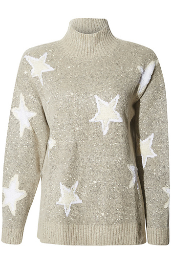 Star Turtleneck Knit Sweater Slide 1