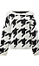 Crew Neck Houndstooth Sweater Thumb 1