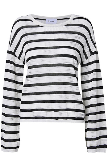 Pointelle Stripe Pull Over Slide 1