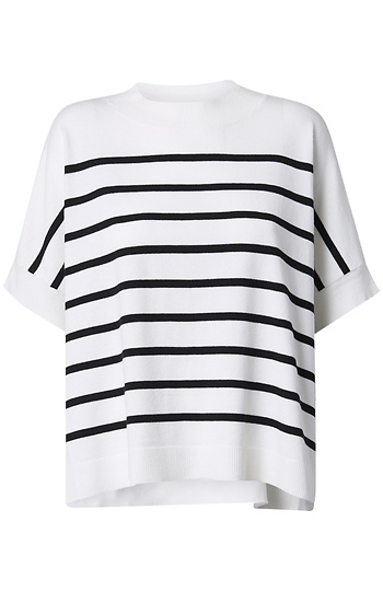 Mock Neck Short Sleeve Knit Top Slide 1
