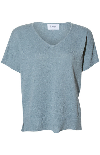 Textured V Neck Top Slide 1