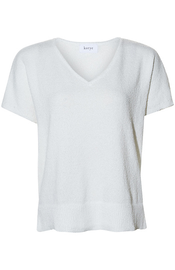 Textured V Neck Top Slide 1