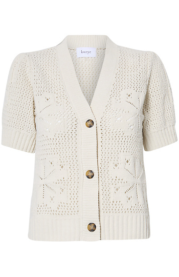 Crochet Button Front Cardigan Slide 1