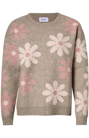 トップス CRW N SWT/DAISY Daisy Print Crewneck Sweater in Taupe Multi | DAILYLOOK