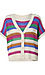 Striped Short Sleeve Cardigan Thumb 1