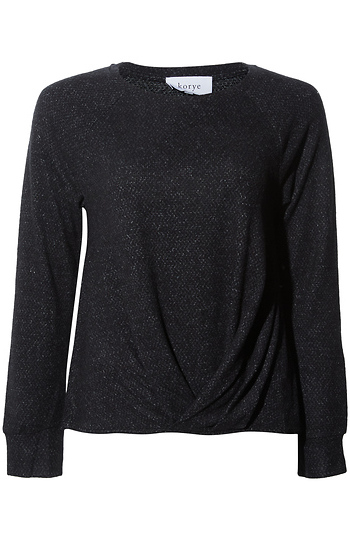 Brushed Faux Twist Long Sleeve Slide 1