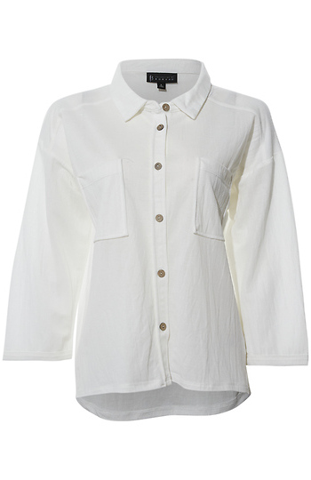 3/4 Sleeve Button Up Top Slide 1