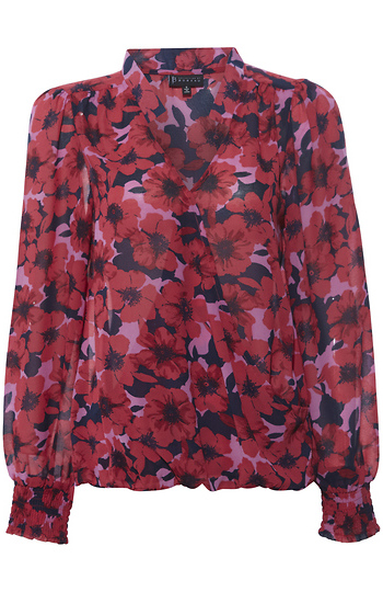 Floral Surplice Blouse Slide 1