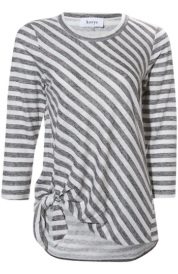 3/4 Sleeve Side Tie Top Slide 1