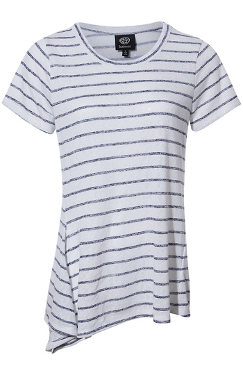 Side Tie Striped Knit Tee Slide 1