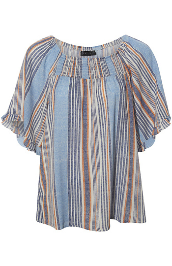 Elbow Sleeve Smocked Top Slide 1