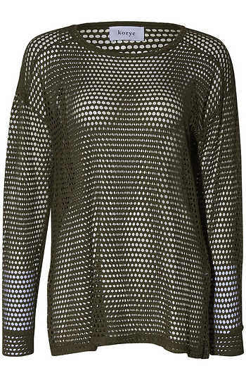 Netted Long Sleeve Top Slide 1