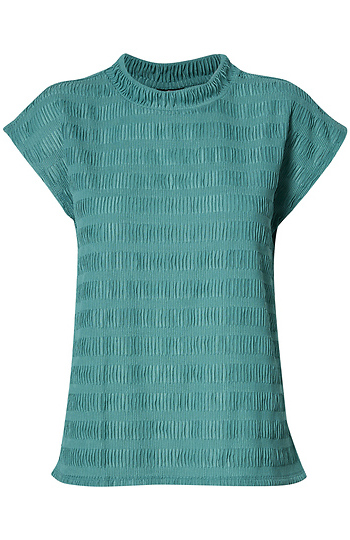 Textured Mock Neck Top Slide 1