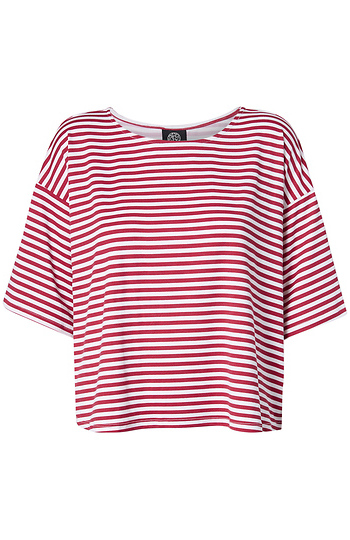 Dropped Shoulder Striped Top Slide 1