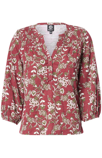 Floral Smocked Shoulder Top Slide 1