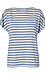 Striped Tee with Button Detail Thumb 1