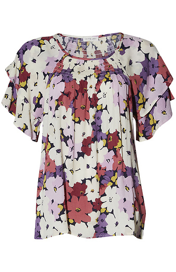 Tiered Ruffle Sleeve Top Slide 1