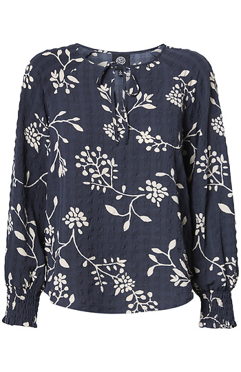 Long Sleeve Neck Tie Top Slide 1