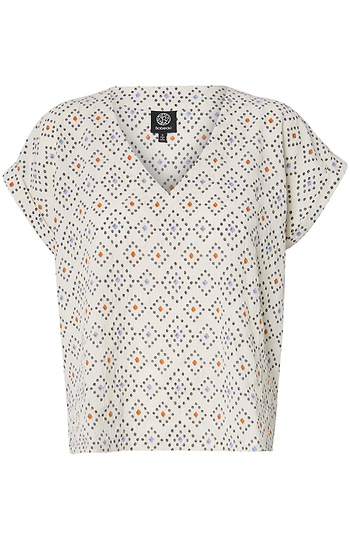 Printed V-Neck Tee Slide 1