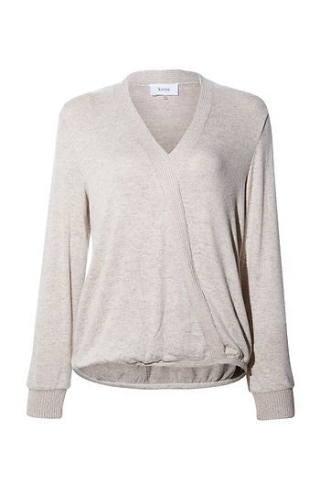 Surplice Long Sleeve Top Slide 1