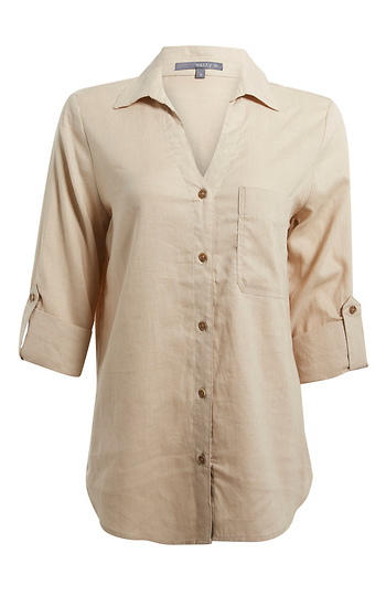 Roll Cuff Linen Shirt Slide 1