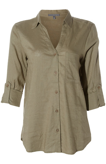 Roll Cuff Linen Shirt Slide 1