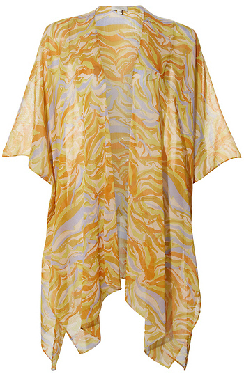 Open Front Printed Kimono Slide 1