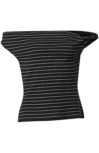 Striped Off-Shoulder Top Slide 1