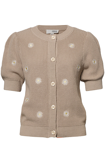 Button Front Knit Top Slide 1