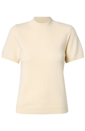 Short Puff Sleeve Knit Top Slide 1