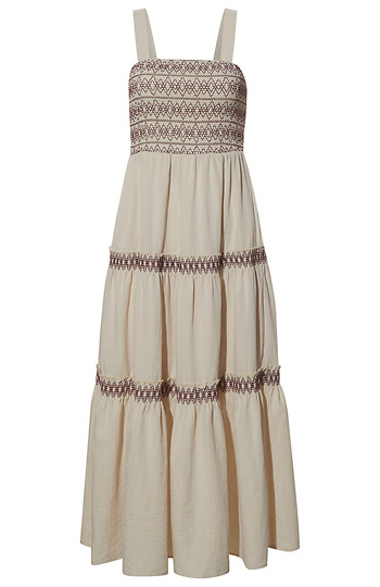 Tiered Smocked Contrast Dress Slide 1