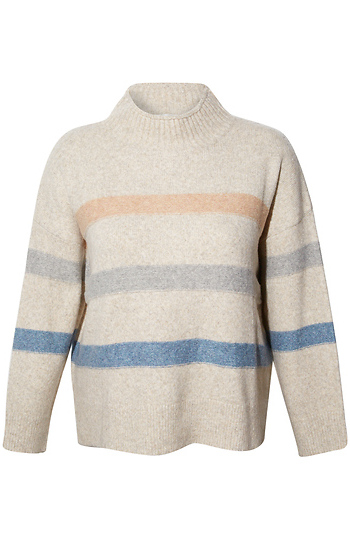 Striped Mock Neck Sweater Slide 1